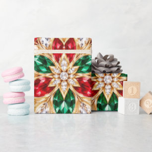 Papel de regalo de Navidad Luxury Rubí Esmeralda