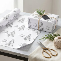 Papel de regalo de Navidad minimalista en negro y