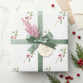 Papel de regalo de Navidad minimalista Holly