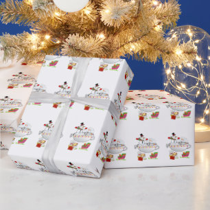 Papel de Regalo de Navidad Muñeco de Nieve