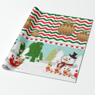 Papel de Regalo de Navidad Muñeco de Nieve