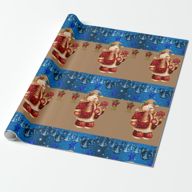Papel de Regalo de Navidad Muñeco de Nieve (Desenrollado)
