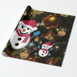 Papel de regalo de Navidad Muñeco de nieve