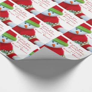 Papel de regalo de Navidad/Muñeco de nieve y alegr