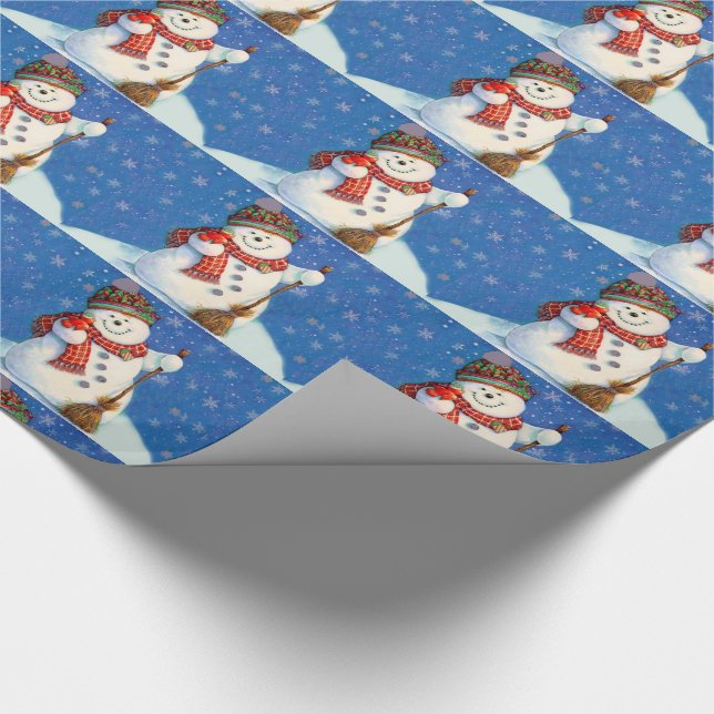 Papel de regalo de Navidad/Muñecos de nieve (Esquina)