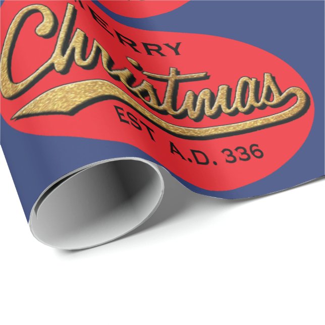 Papel de regalo de Navidad "Navidad Alegre Retro" (Esquina del rollo)