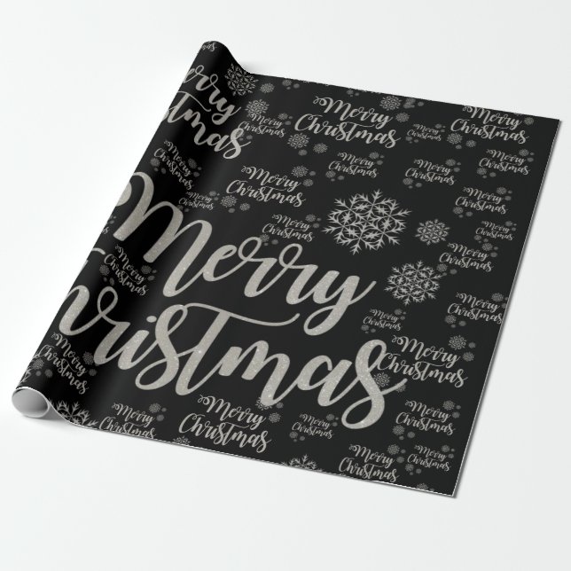 Papel de regalo de Navidad negro (Desenrollado)