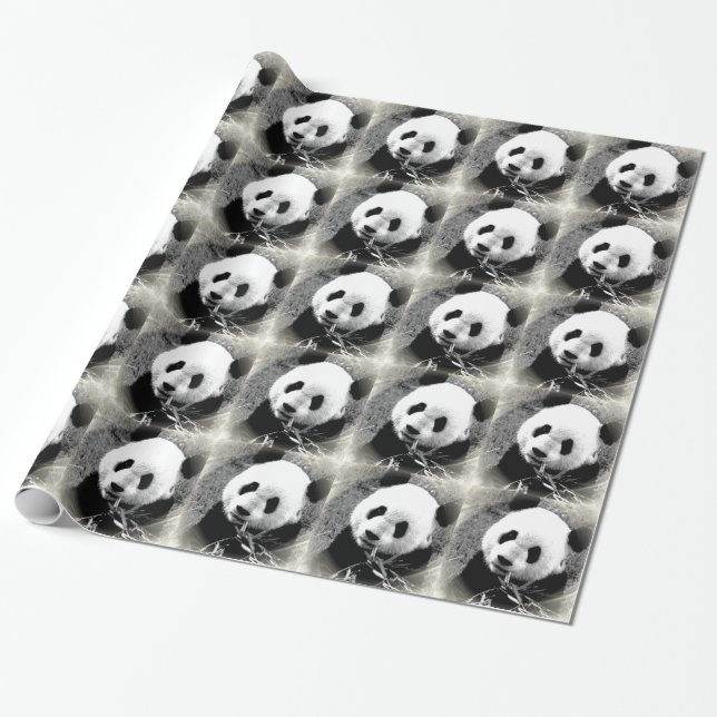 Papel de regalo de Navidad Panda Pop Art (Desenrollado)