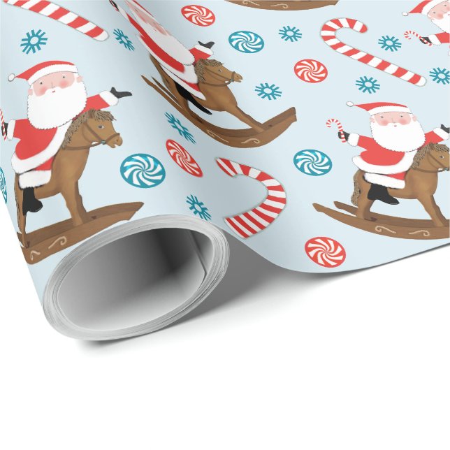 Papel de regalo de Navidad para amantes de caballo (Esquina del rollo)