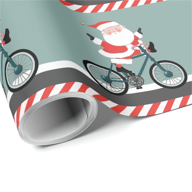 Papel de regalo de Navidad para ciclistas (Esquina del rollo)