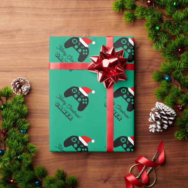 Papel de regalo de Navidad para controlador de jue (Regalo de vacaciones)