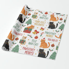 Papel de regalo de Navidad para gatos de lujo Fest