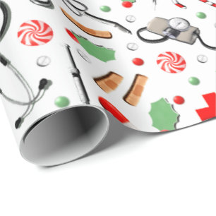 Papel de regalo de Navidad para médico o enfermera