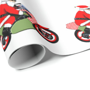 Papel de regalo de Navidad para motociclista