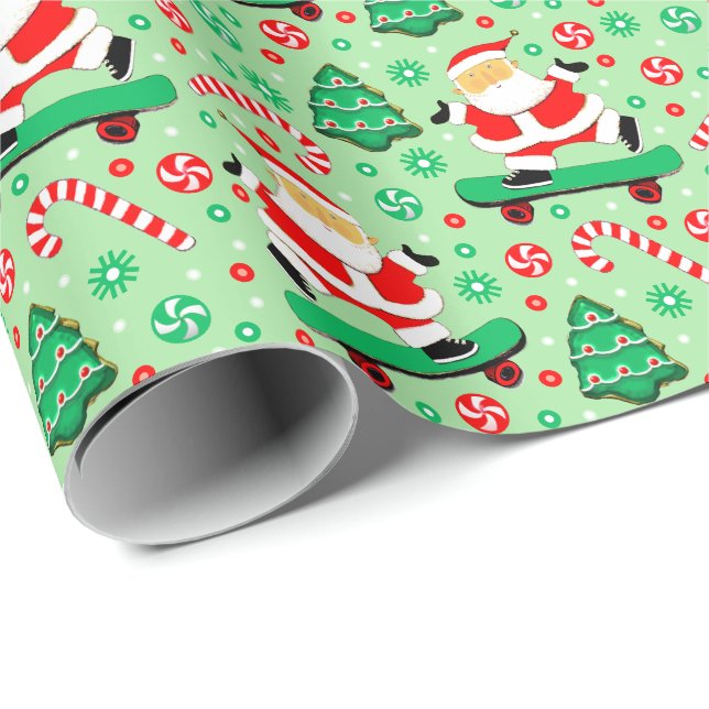 Papel de regalo de Navidad para patinadores (Esquina del rollo)