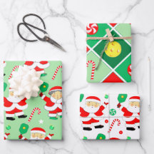 Papel de regalo de Navidad para Pickleball