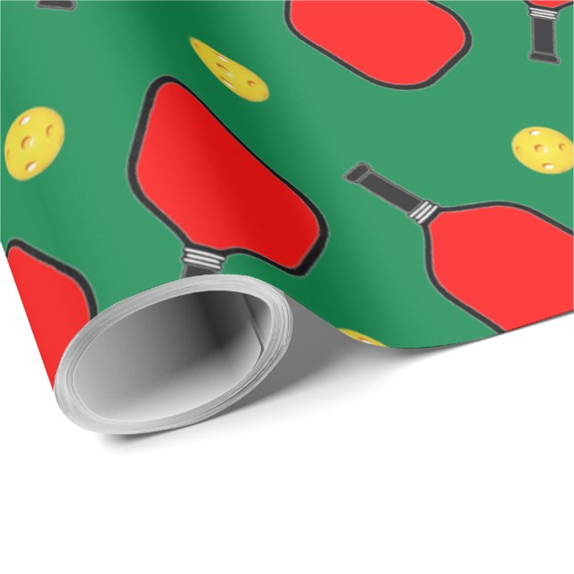 Papel de regalo de Navidad para pickleball (Esquina del rollo)