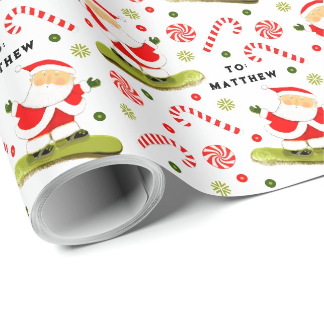 Papel de regalo de Navidad para snowboard (Esquina del rollo)