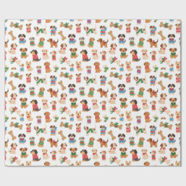 Papel de regalo de Navidad perro y hueso Colorido 