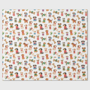 Papel de regalo de Navidad perro y hueso Colorido 