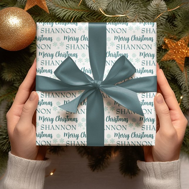 Papel de regalo de Navidad personalizado (Celebrate someone special this holiday with this personalized Christmas wrapping paper! )