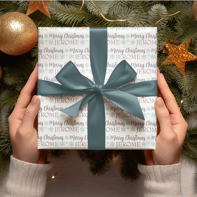 Papel de regalo de Navidad personalizado (Celebrate someone special this holiday with this personalized wrapping paper! )