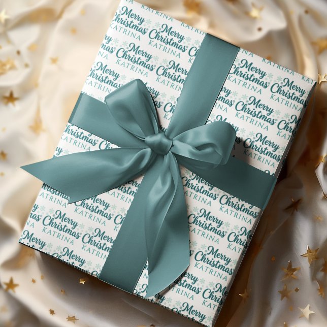 Papel de regalo de Navidad personalizado (Celebrate someone special this holiday with this beautiful personalized Christmas wrapping paper! )