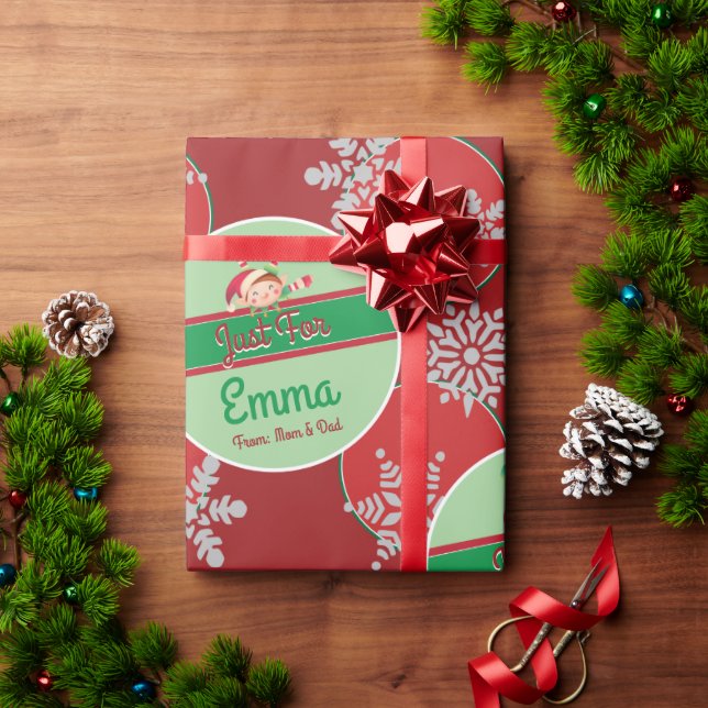 Papel de regalo de Navidad personalizado (Regalo de vacaciones)