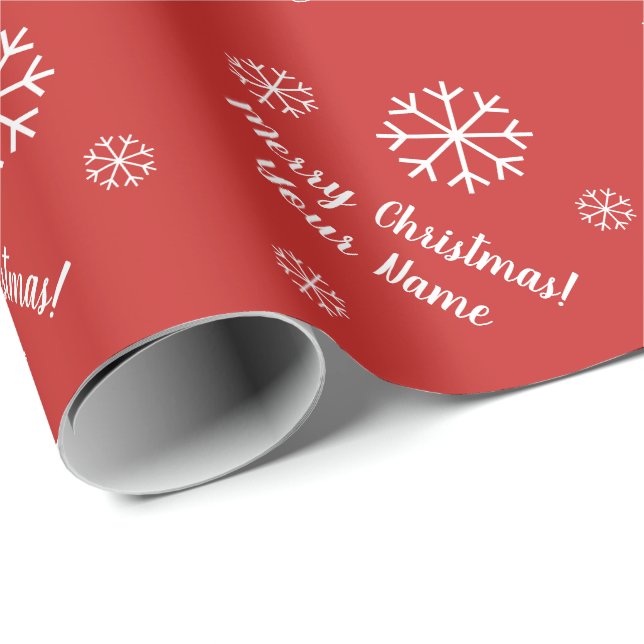 Papel de regalo de Navidad personalizado copo de n (Esquina del rollo)