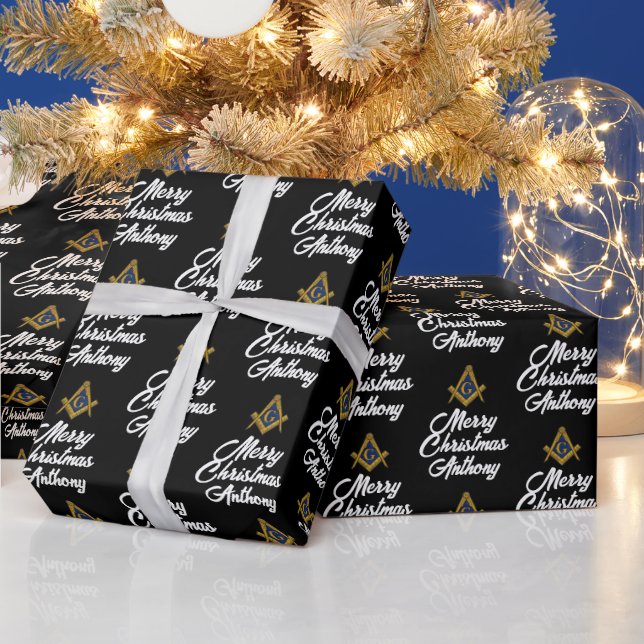 Papel de regalo de Navidad personalizado de la esc (Vacaciones)