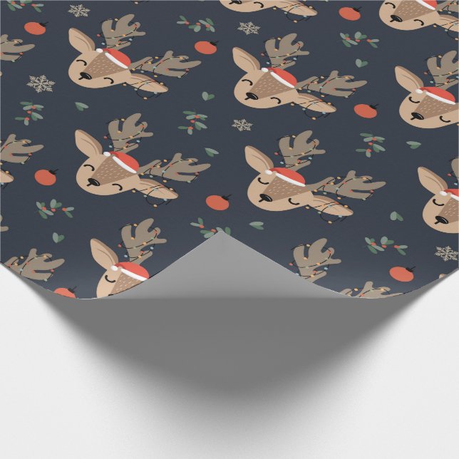 Papel de regalo de Navidad Reno (Esquina)
