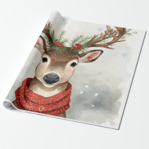 Papel de Regalo de Navidad Reno Adorable