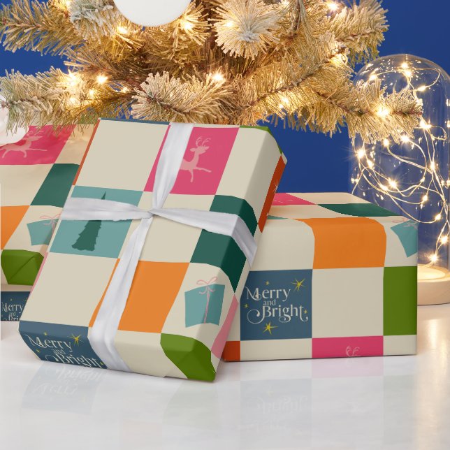 Papel de regalo de Navidad Retro Alegre y Brillant (Vacaciones)