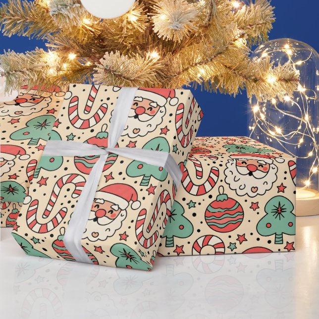 Papel de Regalo de Navidad Retro Merry & Groovy (Vacaciones)