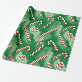 Papel de regalo de Navidad Retro Verde