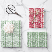 Papel de regalo de Navidad Rojo Oscuro Verde Salvi
