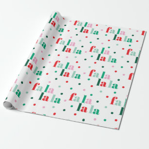 Papel de Regalo de Navidad Rojo Verde Rosa Fa La L