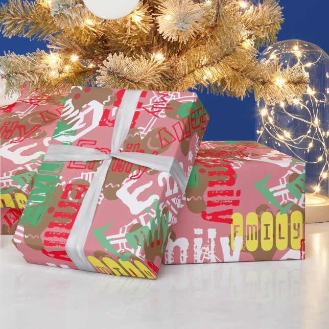 Papel de Regalo de Navidad Rosa de Pan de Jengibre (Vacaciones)