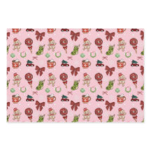 Papel de regalo de Navidad rosa dulce