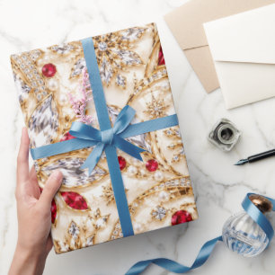 Papel de regalo de Navidad Rubí de Lujo