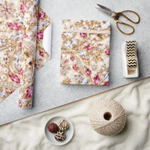 Papel de regalo de Navidad Rubí de Lujo