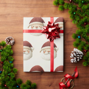 Papel de regalo de Navidad rústico Santa Claus Roj