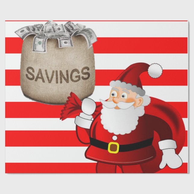 Papel de Regalo de Navidad Santa (Superficie plana)