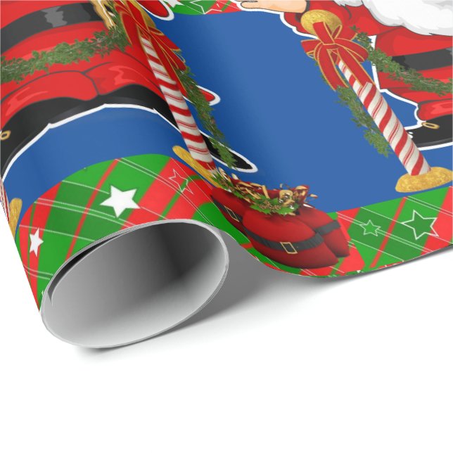 Papel de Regalo de Navidad Santa (Esquina del rollo)
