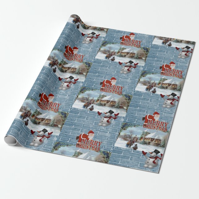 Papel de regalo de Navidad Santa (Desenrollado)