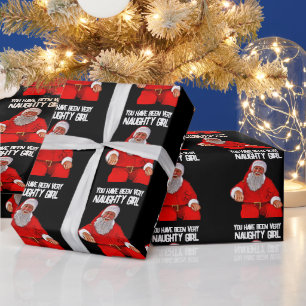 Papel de regalo de Navidad Santa Niña Traviesa