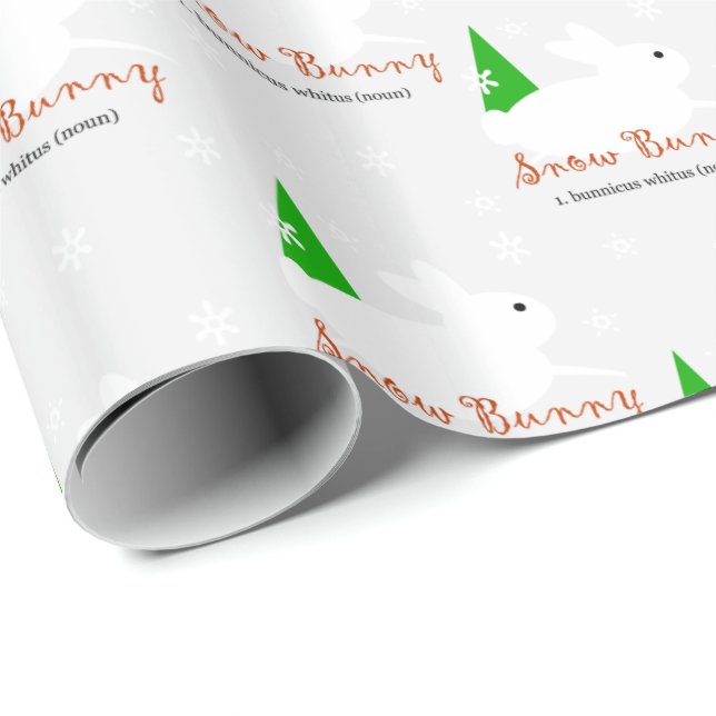 Papel de regalo de Navidad Snow Bunny (Esquina del rollo)