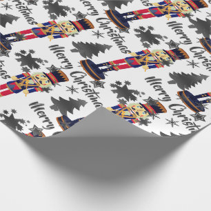 Papel de regalo de Navidad Soldado Cascanueces Bla