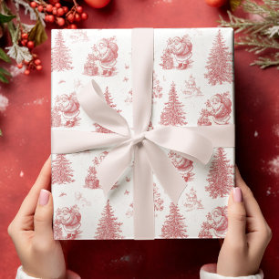Papel de regalo de Navidad Toile Nostálgico