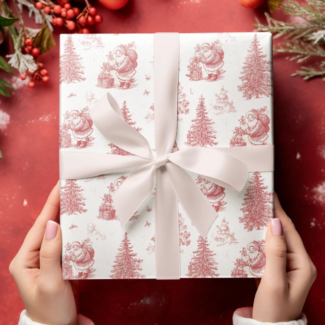 Papel de regalo de Navidad Toile Nostálgico (Subido por el creador)